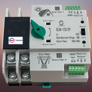Comutator de transfer automat monofazat pentru panouri fotovoltaice 230V 63A ATS