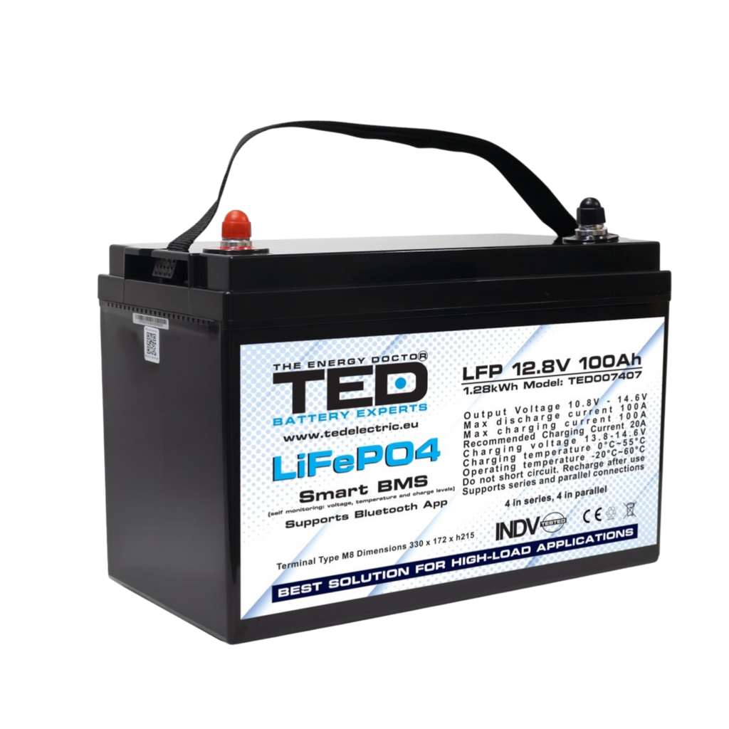 0812 12V 100Ah LiFePO4バッテリー スマートBMS キャンプ Acumulator Lithium LiFePO4 12V 100Ah cu Smart BMS si Bluetooth