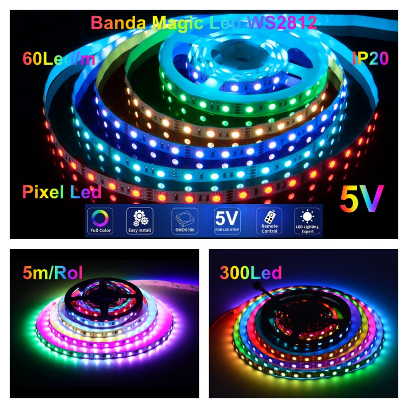 Banda led de interior RGB WS2812 Digital Pixel 5050 – PEDAVO