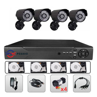 Kit sistem supraveghere video CCTV DVR 4 camere HDD 1 TB inclus