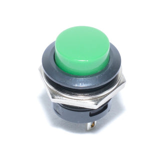 Buton push cu apasare verde fara retinere 14X24mm