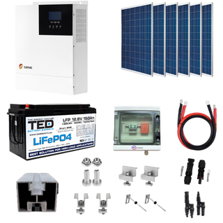 Sistem fotovoltaic complet 1.5kw cu acumulator 12V lifeP04