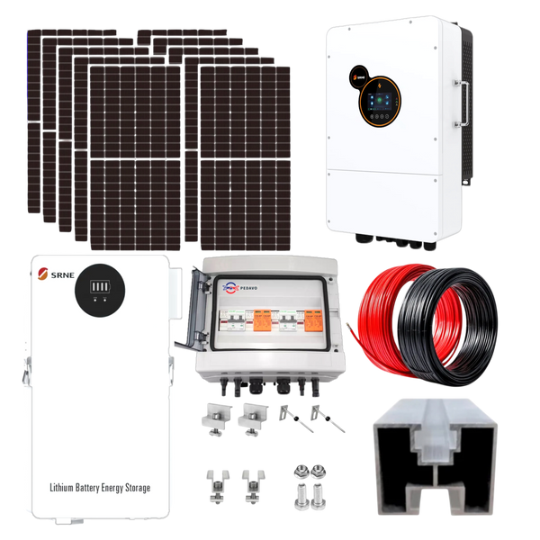 Sistem fotovoltaic trifazic 12kW Complet, acumulator LiFePO4 15kWh 26Panouri 455W