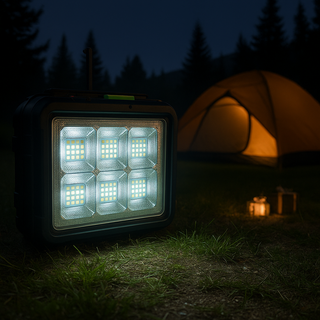 Proiector solar 150 W cu 264 LED-uri, 4 moduri de iluminare