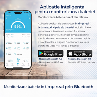 Acumulator LiFePO4 12V 150Ah cu Smart BMS si Bluetooth