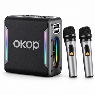 Boxa portabila karaoke cu 2 microfoane 60W, RGB PEDAVO