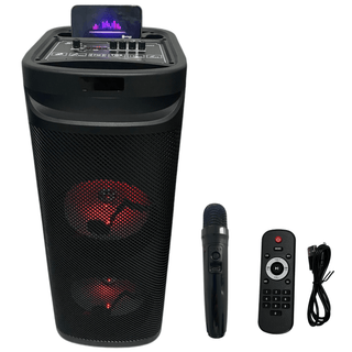 Boxa portabila cu bluetooth karaoke si microfon micro SD card USB AUX