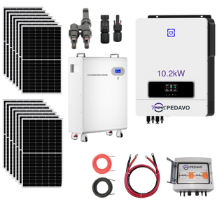Kit panouri fotovoltaice cu invertor 10kW 20 panouri si acumulator Lifepo4 15kW