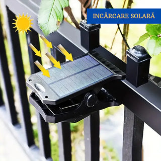 Lampa solara portabila cu senzor de miscare pe clips 3 trepte intensitate
