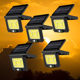 Set 5 Lampi solare de perete cu senzor si led cob