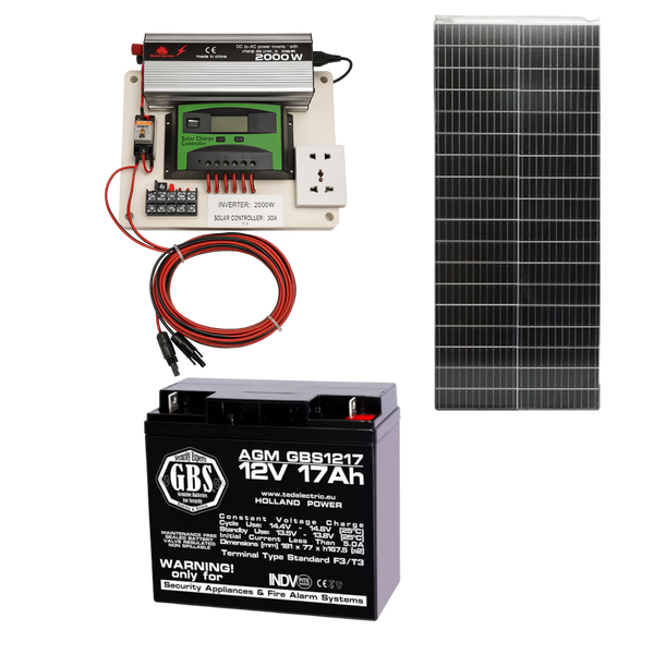 Mini Kit fotovoltaic complet, gata de utilizat invertor 2000W cu panou 100W si controler 30A