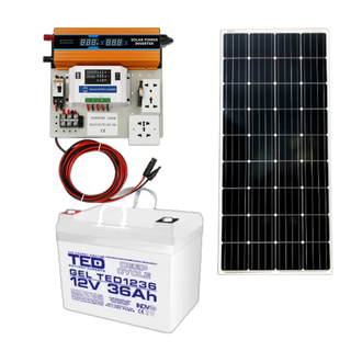 Mini Kit fotovoltaic complet 2200W, gata de utilizare cu panou solar 170W si controler 50A