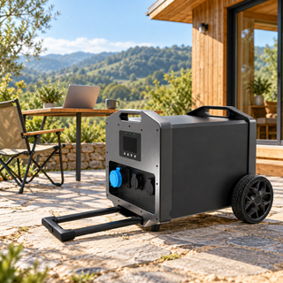 Statie portabila de energie 3840Wh LiFePO4, 6000W, 230V, 2 MPPT, Wi-Fi, cu roti si maner