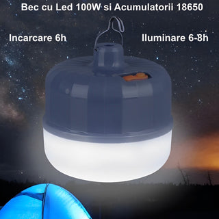 Bec led cu acumulator: 100w, 60w, 40w