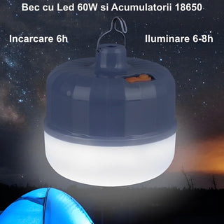 Bec led cu acumulator: 100w, 60w, 40w