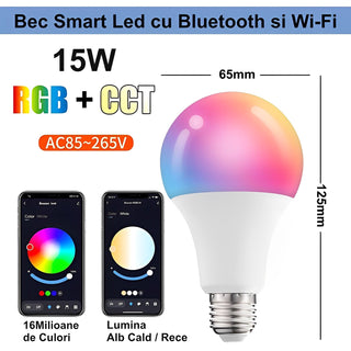 Bec led RGBW-CCT Bluetooth - Wifi si app