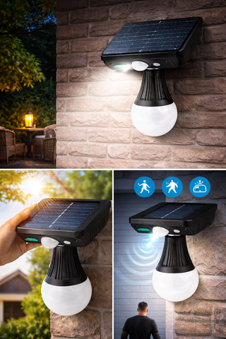 Bec solar pentru terasa montare perete 3 moduri iluminare