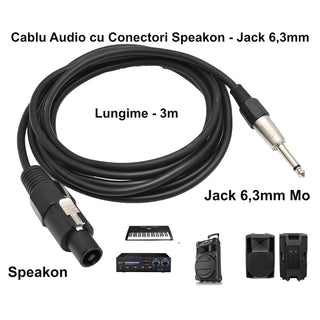Cablu jack 6.3 tata spik on 3m