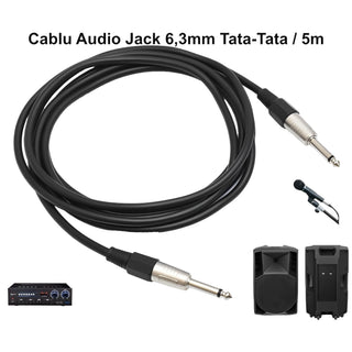 Cablu audio prof jack mono 6,3 tata tata 5m 6mm