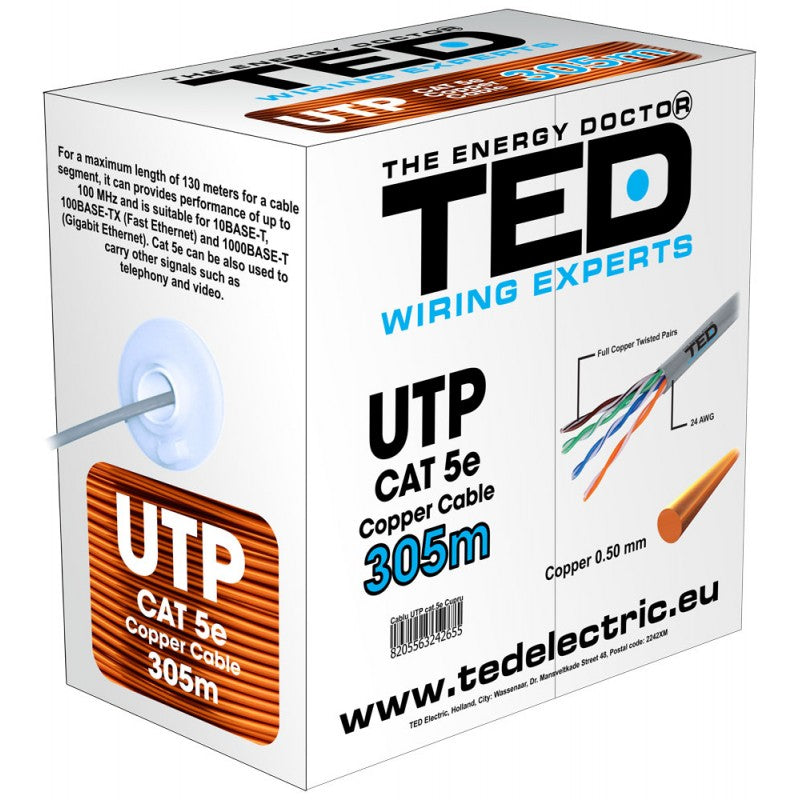 Cablu cat5e UTP cupru integral cu 8 fire