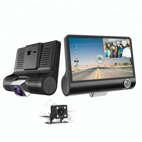 Camera video auto DVR cu 3 camere fata, interior, spate