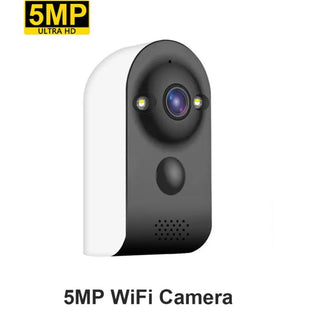 Camera Supraveghere Exterior 5 MP cu Iluminare Nocturna, Senzor PIR, Acumulator 4000 mAh