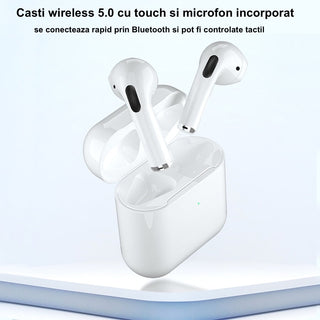 Casti wireless bluetooth 5.0 cu touch si microfon incorporat