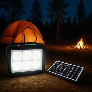 Proiector solar 150 W cu 264 LED-uri, 4 moduri de iluminare