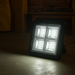 Proiector solar 100 W cu 144 LED-uri, 4 moduri de iluminare