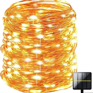 Instalatie led solara alb-cald 10m