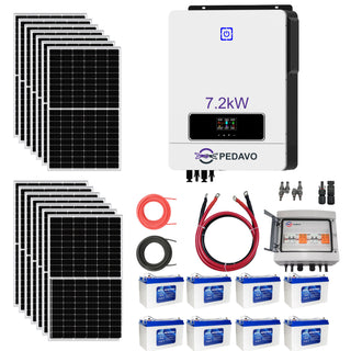 Kit panouri fotovoltaice 7kW Invertor productie 3.7-7.4kWh acumulatori Gel