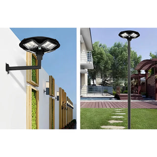 Lampa Solara 150W pentru Gradina si Curte - Iluminat Exterior cu Telecomanda si Suport Inclus