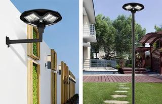 Lampa Solara 300W pentru Gradina si Curte - Iluminat Exterior cu Telecomanda si Suport Inclus