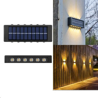 Set 2 lampi solare cu 12 leduri de perete bidirectionala