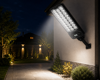 Lampa solara cu 888 leduri cu lupa de exterior cu senzor de miscare