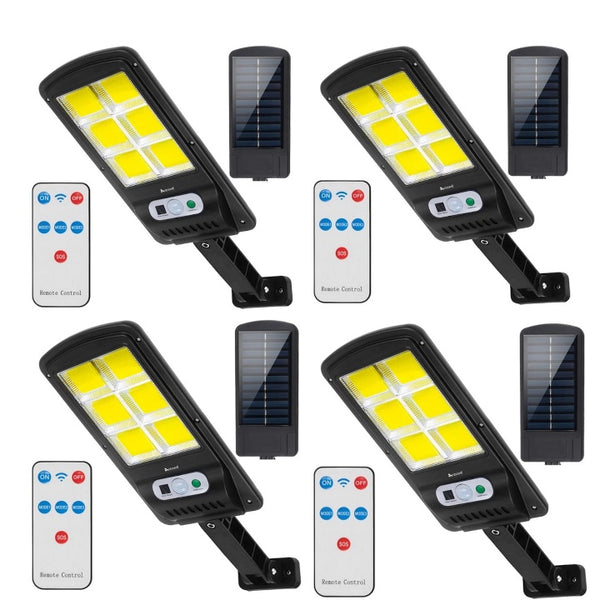 Set 4 lampi solare 120 LED SMD, cu senzor de miscare cu 800 lumeni