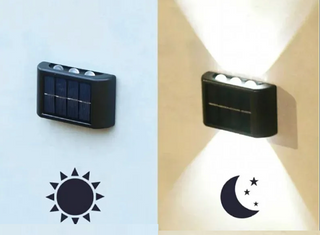 Set 2 lampi solare de gradina aplicate cu 2 tipuri de iluminare