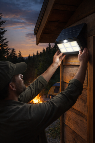 Lampa solara LED COB de perete 200w cu panou solar integrat