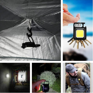 Lanterna LED COB: Compacta cu Carabina tip breloc