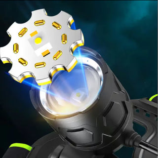 Lanterna frontala 30w zoom telescopic, USB‑C, 5 000 K, pana la 1 000 m, IPX4