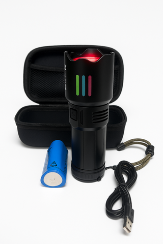 Lanterna LED P90 Compacta, 9800 mAh, Zoom Telescopic, USB-C, Power Bank