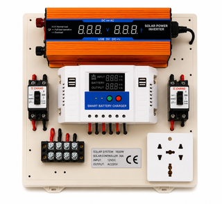 Mini Kit fotovoltaic 1600W invertor si controler PWM 30A cabluri incluse