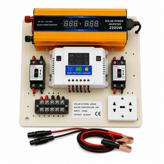 Mini Kit fotovoltaic 2200W invertor si controler PWM 30A cabluri incluse