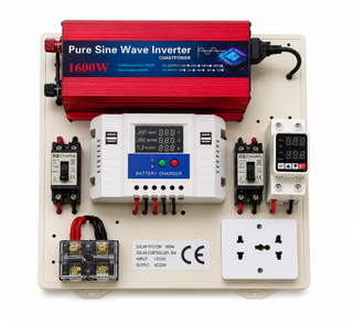Mini Kit fotovoltaic 1600W invertor Sinus Pur si controler PWM 30A cabluri incluse