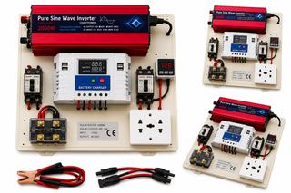 Mini Kit fotovoltaic 2000W invertor Sinus Pur si controler PWM 30A cabluri incluse