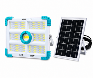Proiector Solar 300W cu 374 LED SMD, Telecomanda, IP66, Pentru Curte si Gradina