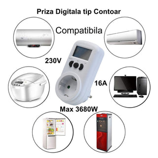 Priza Digitala cu Monitorizare Consum Energetic