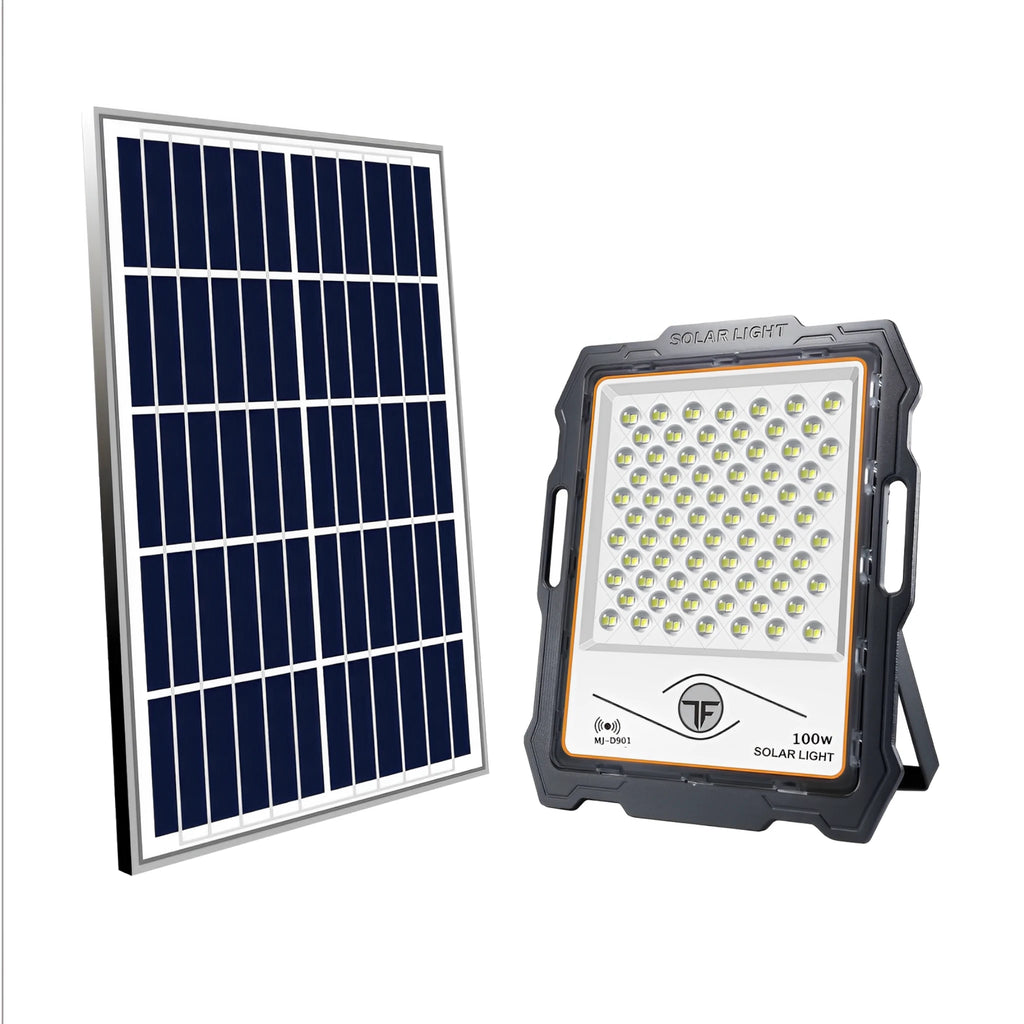 Precision Solar Led Module Proiector LED Solar 100W - Iluminare Exterioara Eficienta cu Senzor de ...