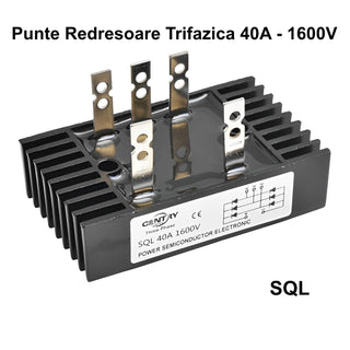 Punte redresoare trifazata 40A, 60A, 100A 1600V