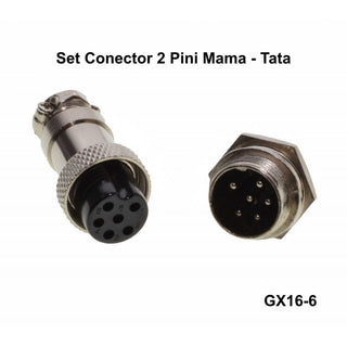 Set de conectori mama-tata din metal tip aviator 6 pini